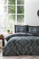 ÖZDILEK BOUCLE Parure de lit renforcé 2 personnes ÖZDILEK BOUCLE Gri Çift kişilik ranforce nevresim takımı ÖZDILEK BOUCLE Ranforce Bettbezug-Set doppelt 2 Person
