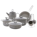 KARACA BIOGRANITE STEEL PLUS Batterie cuisine complète Gris 14 Pièces KARACA BİOGRANİT STEEL PLUS Çeyiz Seti Gri KARACA BIOGRANITE STEEL PLUS Komplettes Kochgeschirr Grau