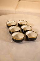 TREND HOME COLLECTION BOWL  Lot de 6 bols noir /doré en porcelaine TREND HOME COLLECTION BOWL  6 Poreselen kase siyah /dore  TREND HOME COLLECTION BOWL  6er-Set Porzellanschalen schwarz/gold