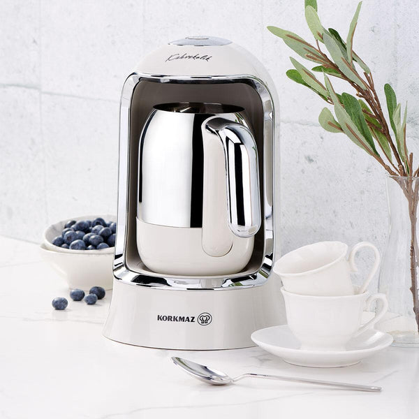 KORKMAZ KAHVEKOLIK COFFEE MAKER Machine à café turc argené crème
