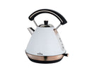 SCHÄFER RETRO Bouilloire 1,7 litre BLANC doré SCHÄFER RETRO Su Isıtıcısı 1,7 litre beyaz altın SCHÄFER RETRO Wasserkocher 1,7 Liter weiß gold