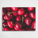 BELLART - Kirschen mit Wassertropfen - Glasschneidebrett mit UV-Druck 35x25 cm