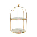 KARACA BIRDS Présentoir à gâteaux double étage 20 cm