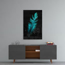 Tableau en verre - Plume verte